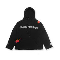 BLACK: [LEARNED 222 FLY]  CROP HOODIE