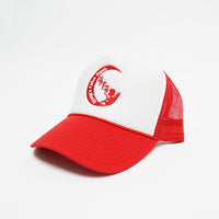 RED: LOGO TRUCKER HAT